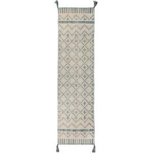 Flair Rugs Бежово-синя памучна пътека , 60 x 200 cm Leela - Flair Rugs (503119368579)
