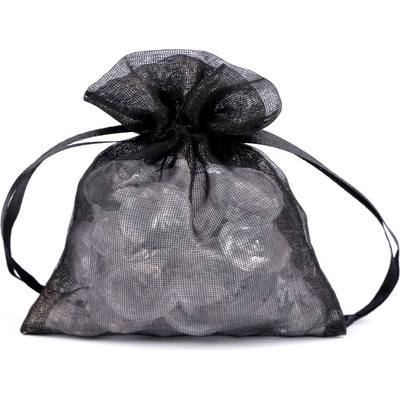 Prima-obchod Dárkový pytlík s kovovým leskem 8x10,5 cm organza shine, barva 10 černá