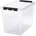 SMARTSTORE Пластмасова кутия за съхранение, 61 литра, с черни дръжки, SMARTSTORE "Classic 65", прозрачна 3477070 (3477070)