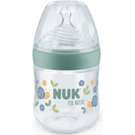 Nuk Шише със силиконов биберон NUK for Nature - 150 ml, размер S, Зелено (10743074) - baby