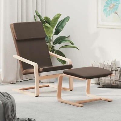 vidaXL 3154417 Relaxační s podnožkou tmavě hnědé textil