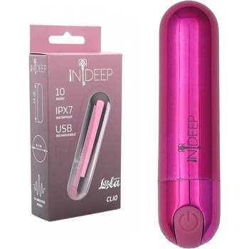 Вибрo куршум с 10 режима, презареждаем, 7, 6см. - Indeep Clio Magenta (7705-02INDEEP)