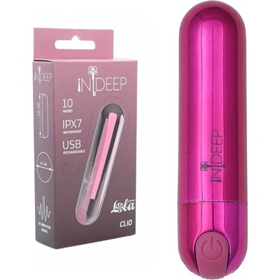 Вибрo куршум с 10 режима, презареждаем, 7, 6см. - Indeep Clio Magenta (7705-02INDEEP)