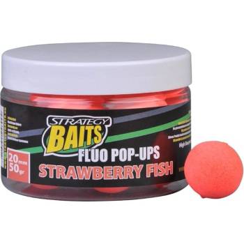 STRATEGY BAITS Plovoucí boilies Fluo Pop-Up 50g 12mm Strawberry Fish