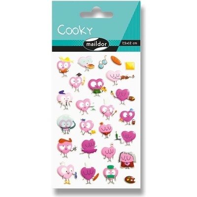 Maildor Samolepky 3D Cooky Akční srdíčka