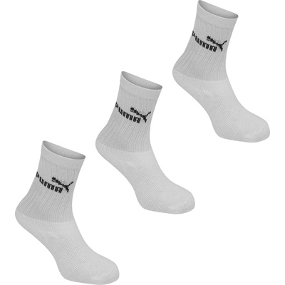 PUMA Юношески чорапи Puma 3 Pack Crew Socks Junior - White