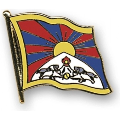 Odznak (pins) 20mm vlajka Tibet - farebný