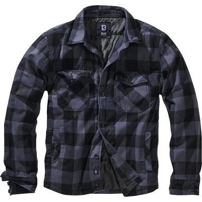 Brandit košile Lumberjacket dlouhý rukáv flanel černo/šedá
