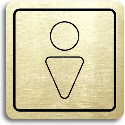 ACCEPT Piktogram WC muži III - zlatá tabulka - černý tisk