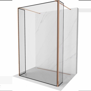 Mexen Kioto свободностояща душ стена 120 x 30 x 30 cm, черна рамка, розово злато - 800-120-030-222-60-70-030 (800-120-030-222-60-70-030)