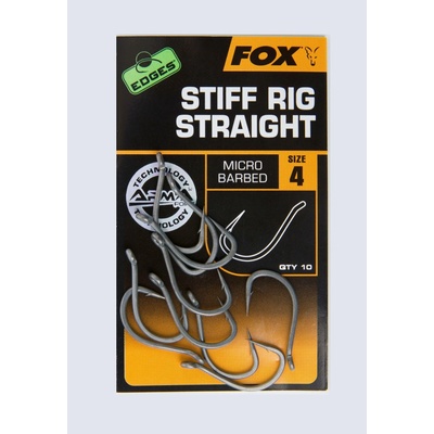 Fox Edges Stiff Rig Straight Hooks vel.8B Barbless 10 ks