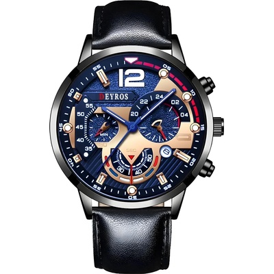 DEYROS Часовник Deyros CL-25958 - Черен / Злато Розово KP25958