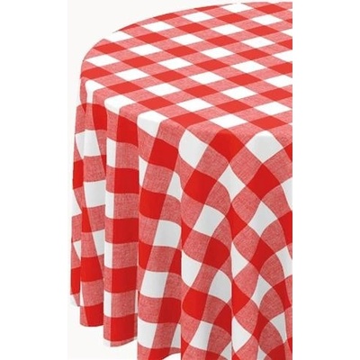 Obrus PVC 084B káro veľké červeno-biele metráž, 20 m x 140 cm, IMPOL TRADE