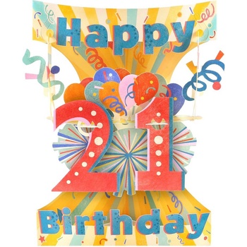 Santoro 3D картичка Santoro Swing - Happy 21 Birthday (SC234)