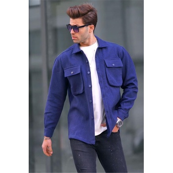 Image 1 of Madmext Мъжка Oversize риза с външни джобове 6809 - Синя #404692 (404692_Синьо)