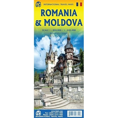 mapa Romania, Moldova 1:850 t., 1:445 t. ITM