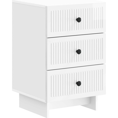 vidaXL Нощен шкаф Бял гланц 43 x 41 x 66, 5 см Инженерна дървесина (893869)