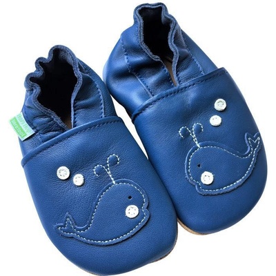 Hopi Hop kožené capáčky Barefoot Velryba Bublík navy