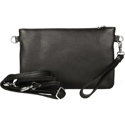 Borse in Pelle Malé černé kožené psaníčko či crossbody kabelka no. 73