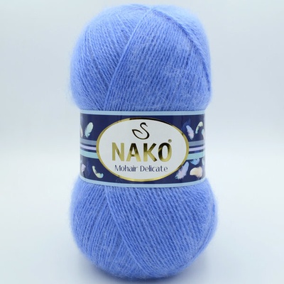 Nako Pletací příze Nako Mohair Delicate 6120 - modrá