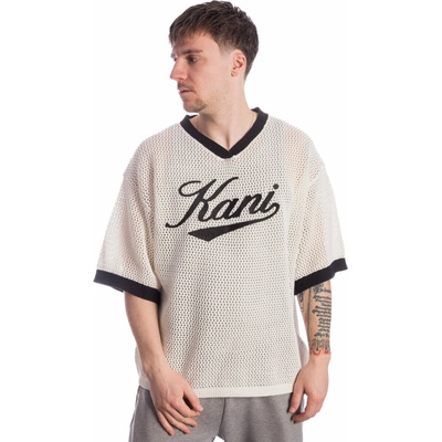 Karl Kani Triko Cursive Varsity Crochet Boxy T-Shirt White