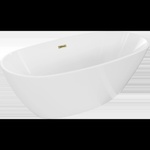 Mexen Eris самостоятелна вана 155 x 80 см, бяла, преливане злато - 53441558000-50 (53441558000-50)