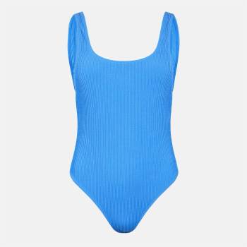 Jack Wills Бански костюм Jack Wills Women's Crinkle Scoop Neck Swimsuit - Marina