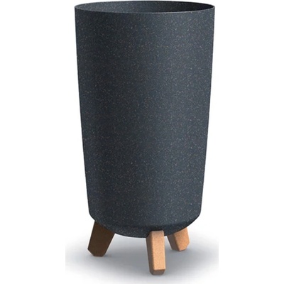 PROSPERPLAST Kvetináč GRACIA TUBUS SLIM ECO WOOD antracit 19,5cm