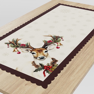 Mybesthome Vánoční ubrus běhoun Christmas DEER 50x100 cm