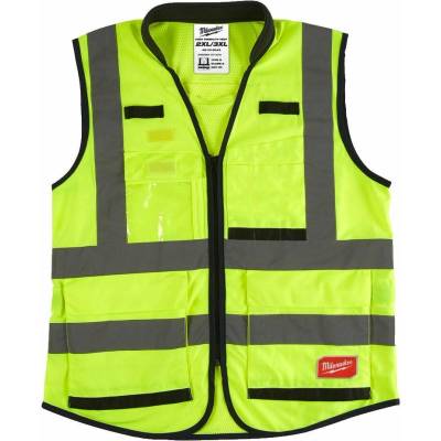 MILWAUKEE Reflexní vesta PREMIUM Hi-VISIBLE žlutá 2XL/3XL