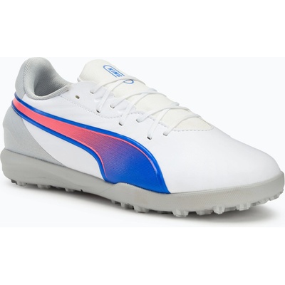 Детски футболни обувки Puma King Match TT Jr. puma white/bluemazing/flat light grey/sunset glow