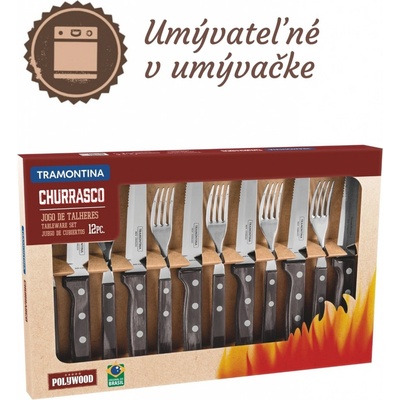 Tramontina BBQ set príborov Jumbo 12 ks hnedý POLYWOOD