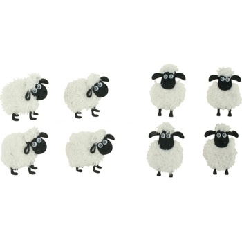 Ovečky plyšové na klipu 5 cm v sáčku 4 kusy