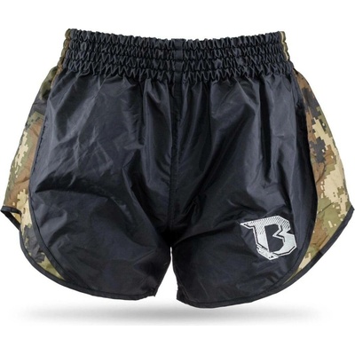 Booster trenky na thajský box Retro Hybrid černá/maskáč