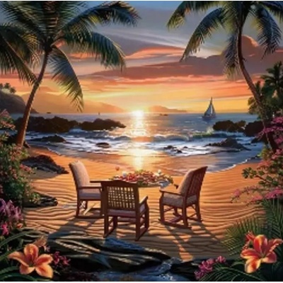 Norimpex - Puzzle Diamant painting: Sitting at sunset 30x40cm - 1 - 39 piese