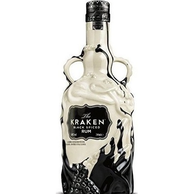 Kraken Black and White Ceramic Bottle 2y 40% 0,7 l (holá láhev)