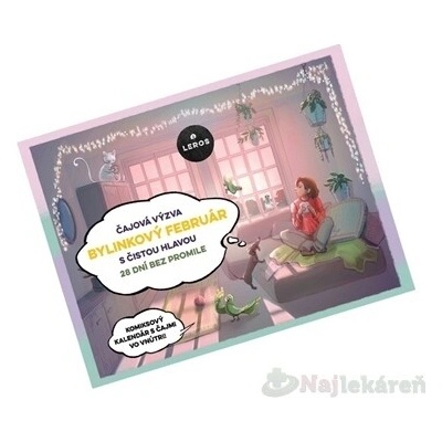 LEROS Bylinkový Február s čistou hlavou 6, set čajov + komiksový kalendár