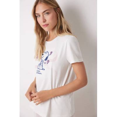 Women'Secret Памучна пижама women'secret SNOOPY дамска в бежово от памук 3139853 (3139853)