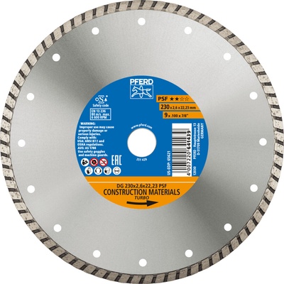 Pferd diamantový rezací kotúč 230 x 2,6 x 22,23 mm 68300050