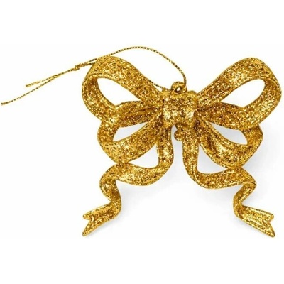 DECOLED Dekorácia mašle 9 × 8 cm, zlatá