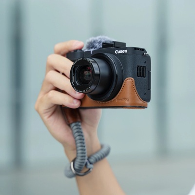 SmallRig 5385 Leather Case Kit for Canon PowerShot V1 Brrown