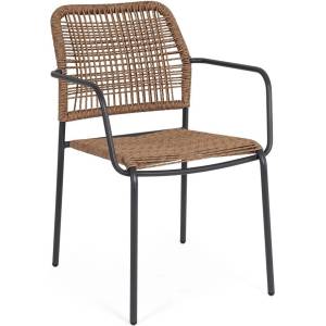 Bizzotto Тъмносив/в естествен цвят метален градински стол Jable - Bizzotto (0665045)
