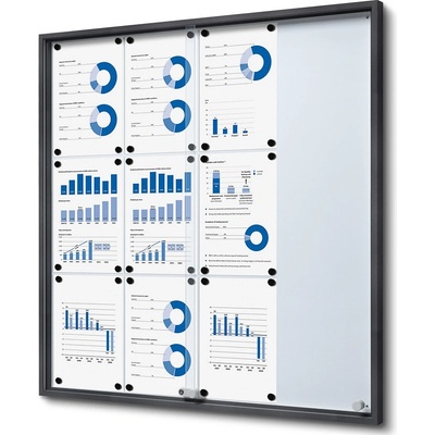 Jansen Display Interiérová vitrína 12 x A4 SLIM 906 x 948 mm