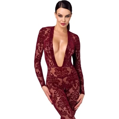 Еротичен гащеризон с дълбоко деколте, размер L - Kink Royal Catsuit (NOIR000086)