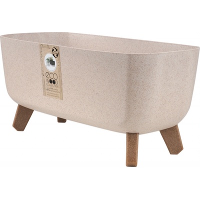 Prosperplast Květináč GRACIA CASE ECO WOOD bílý 39 cm květináč