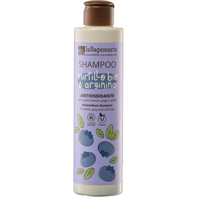 laSaponaria Antioxidační šampon na šedivé vlasy s BIO borůvkou a argininem 200 ml