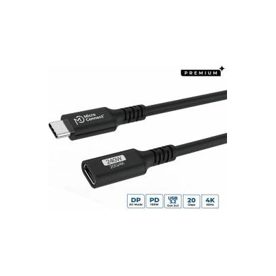 MicroConnect Premium USB-C cable Extender 0.15m 20Gbps, 240W, USB 3.2 Gen 2x2