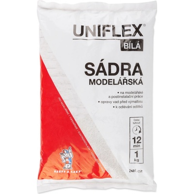Sádra Uniflex bílá, modelářská 1 kg