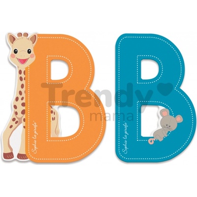 Janod písmenko z dreva B Sophie The Giraffe modré oranžové
