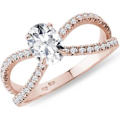Klenota Originální diamantový zásnubní prsten z růžového zlata k0857014